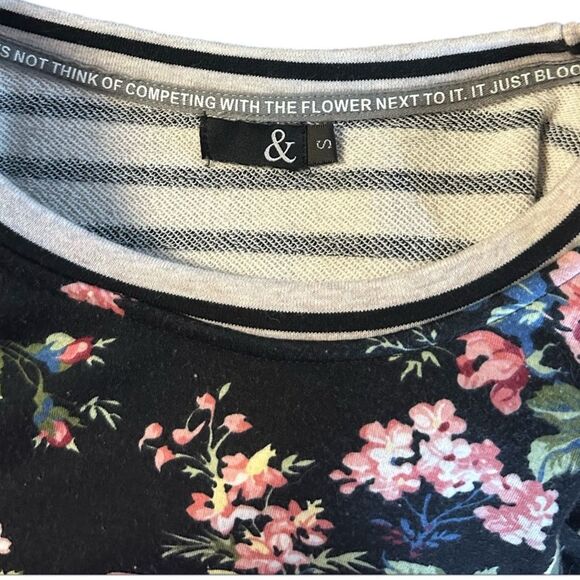 Ampersand Womens Accent Pullover Crew Neck Sweatshirt - Midnight Floral. Size S - Picture 4 of 8